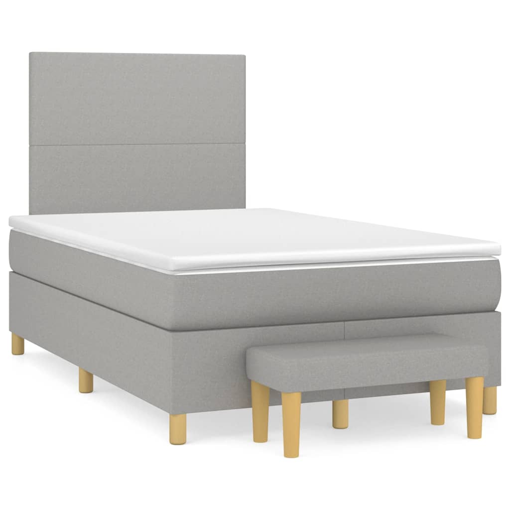 Boxspring met matras stof lichtgrijs 120x190 cm is nu te koop bij PeponiXL, paradijselijk wonen!