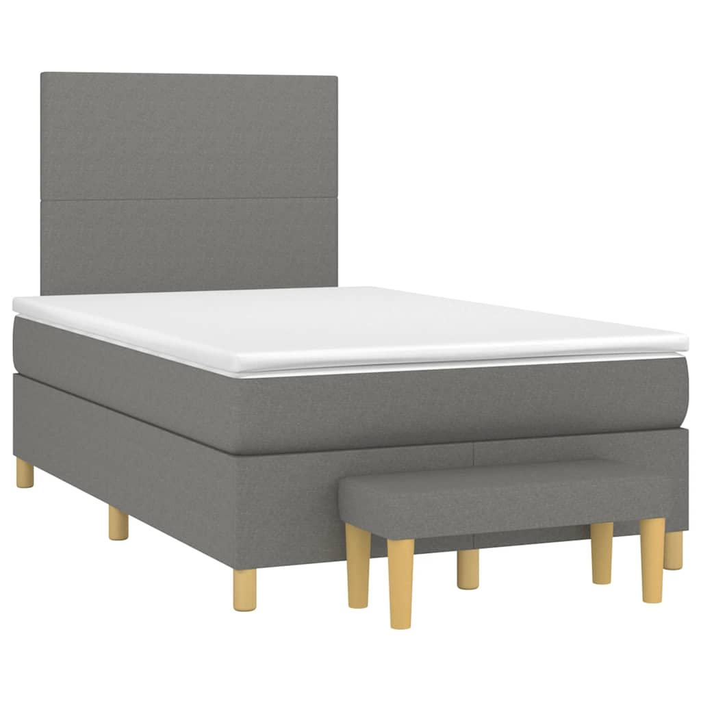 Boxspring met matras stof donkergrijs 120x190 cm is nu te koop bij PeponiXL, paradijselijk wonen!