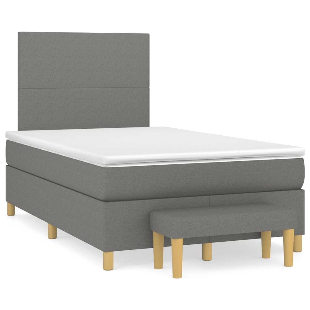 Boxspring met matras stof donkergrijs 120x190 cm is nu te koop bij PeponiXL, paradijselijk wonen!
