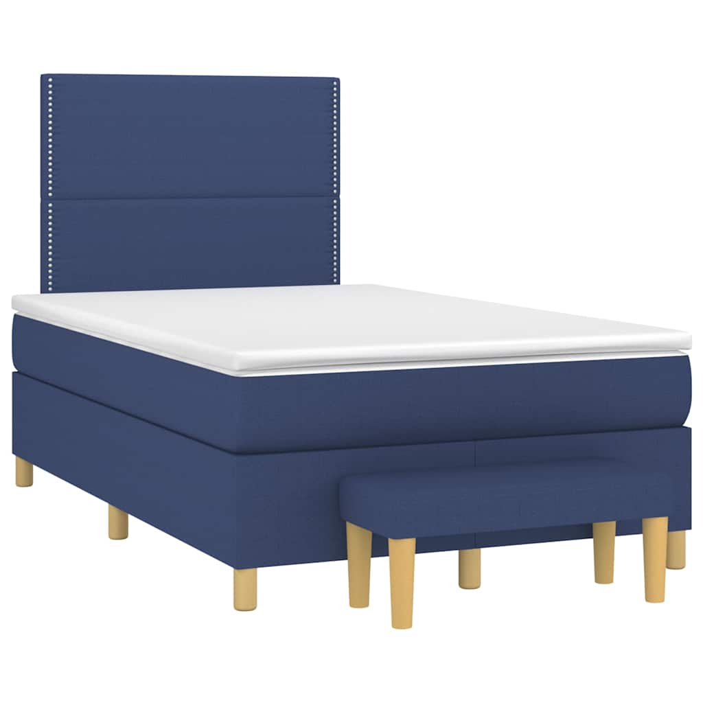 Boxspring met matras stof blauw 120x190 cm is nu te koop bij PeponiXL, paradijselijk wonen!