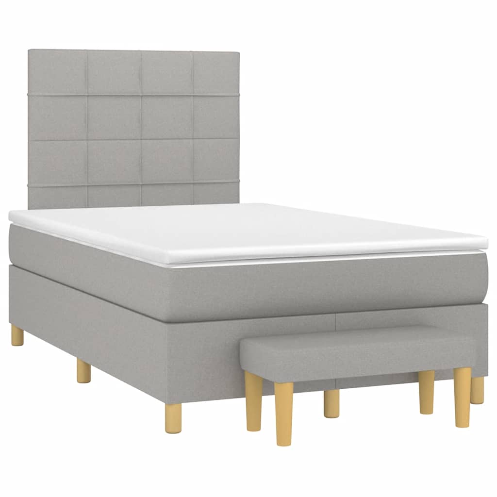 Boxspring met matras stof lichtgrijs 120x190 cm is nu te koop bij PeponiXL, paradijselijk wonen!