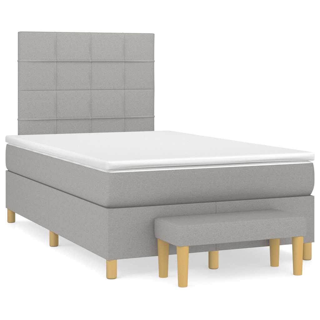 Boxspring met matras stof lichtgrijs 120x190 cm is nu te koop bij PeponiXL, paradijselijk wonen!