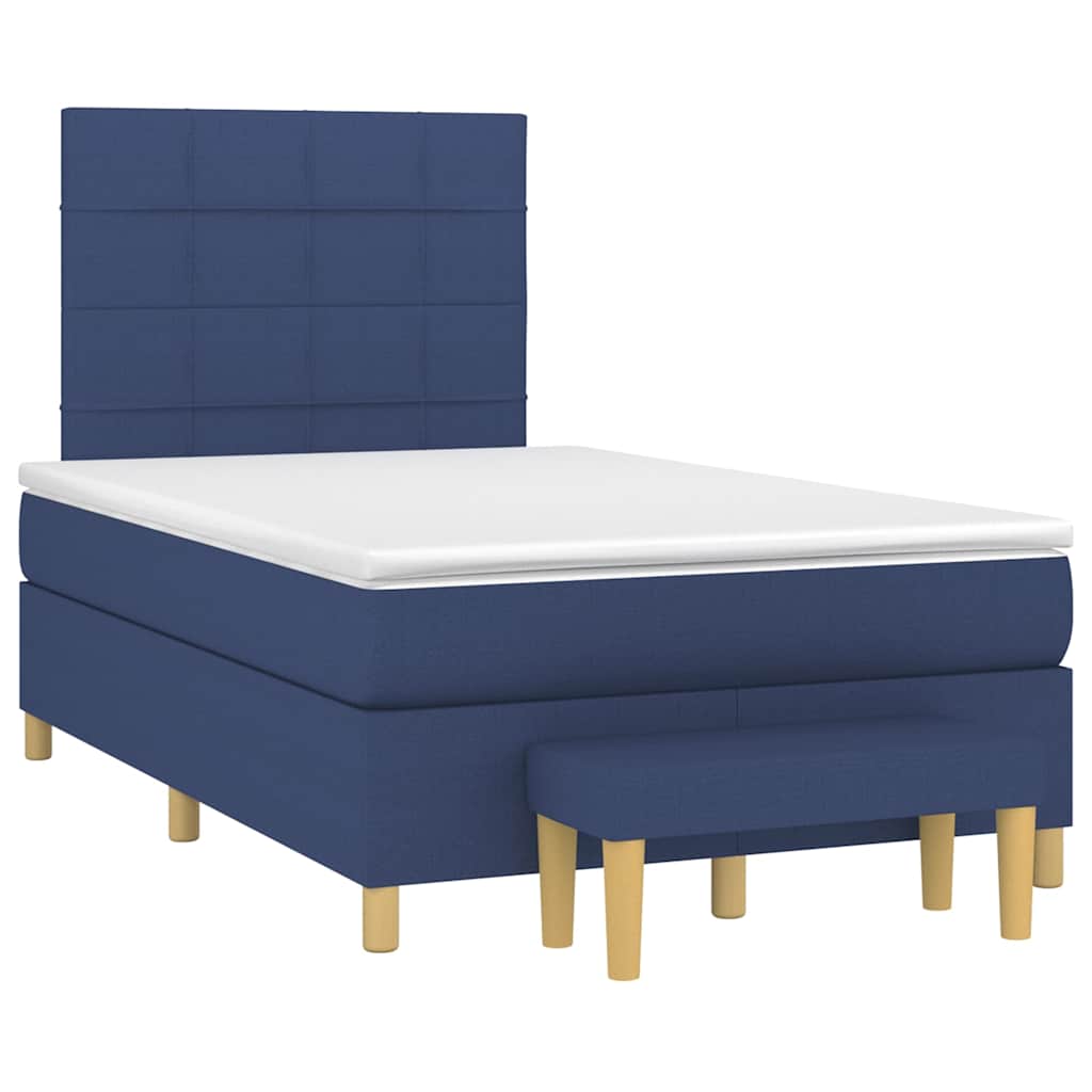 Boxspring met matras stof blauw 120x190 cm is nu te koop bij PeponiXL, paradijselijk wonen!