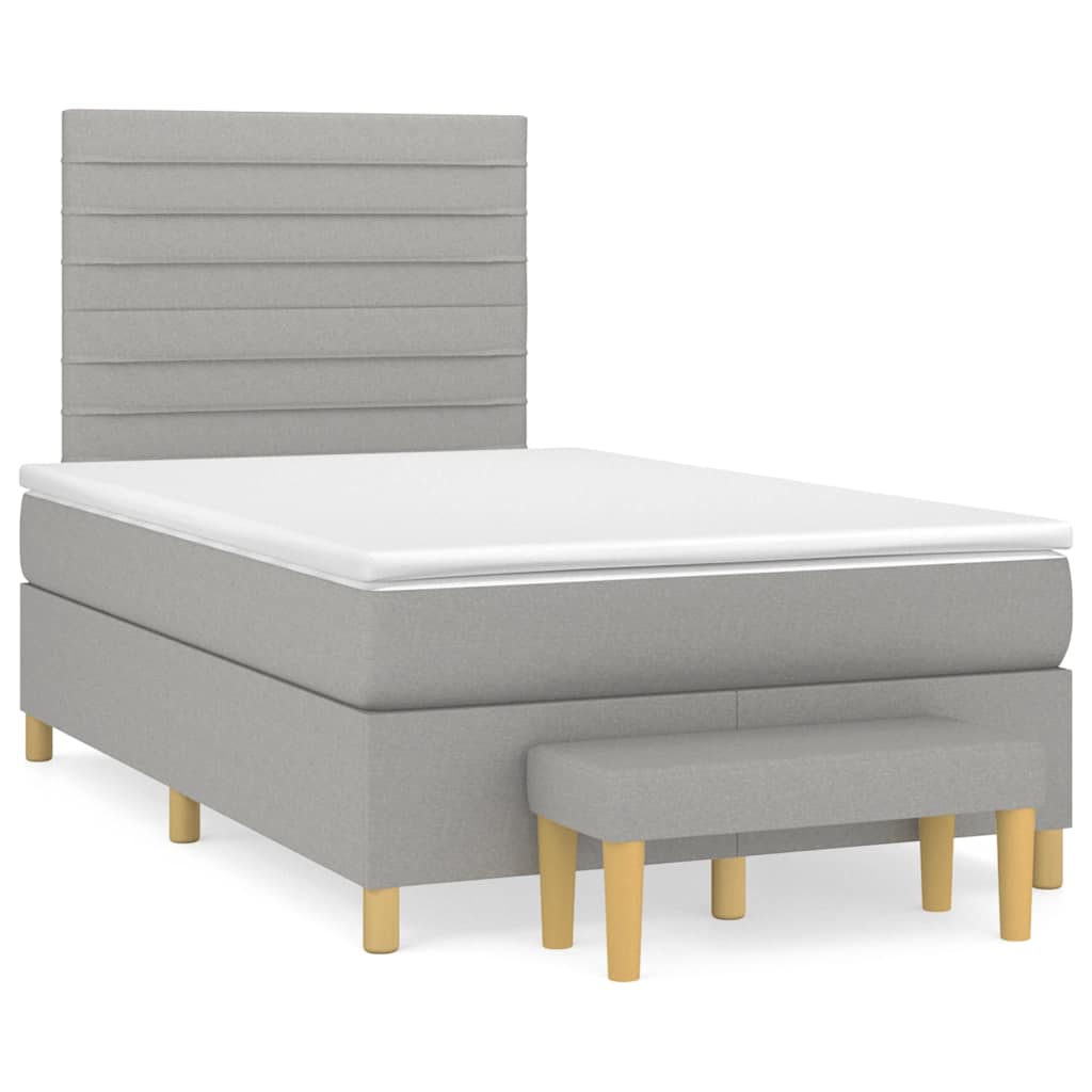 Boxspring met matras stof lichtgrijs 120x190 cm is nu te koop bij PeponiXL, paradijselijk wonen!