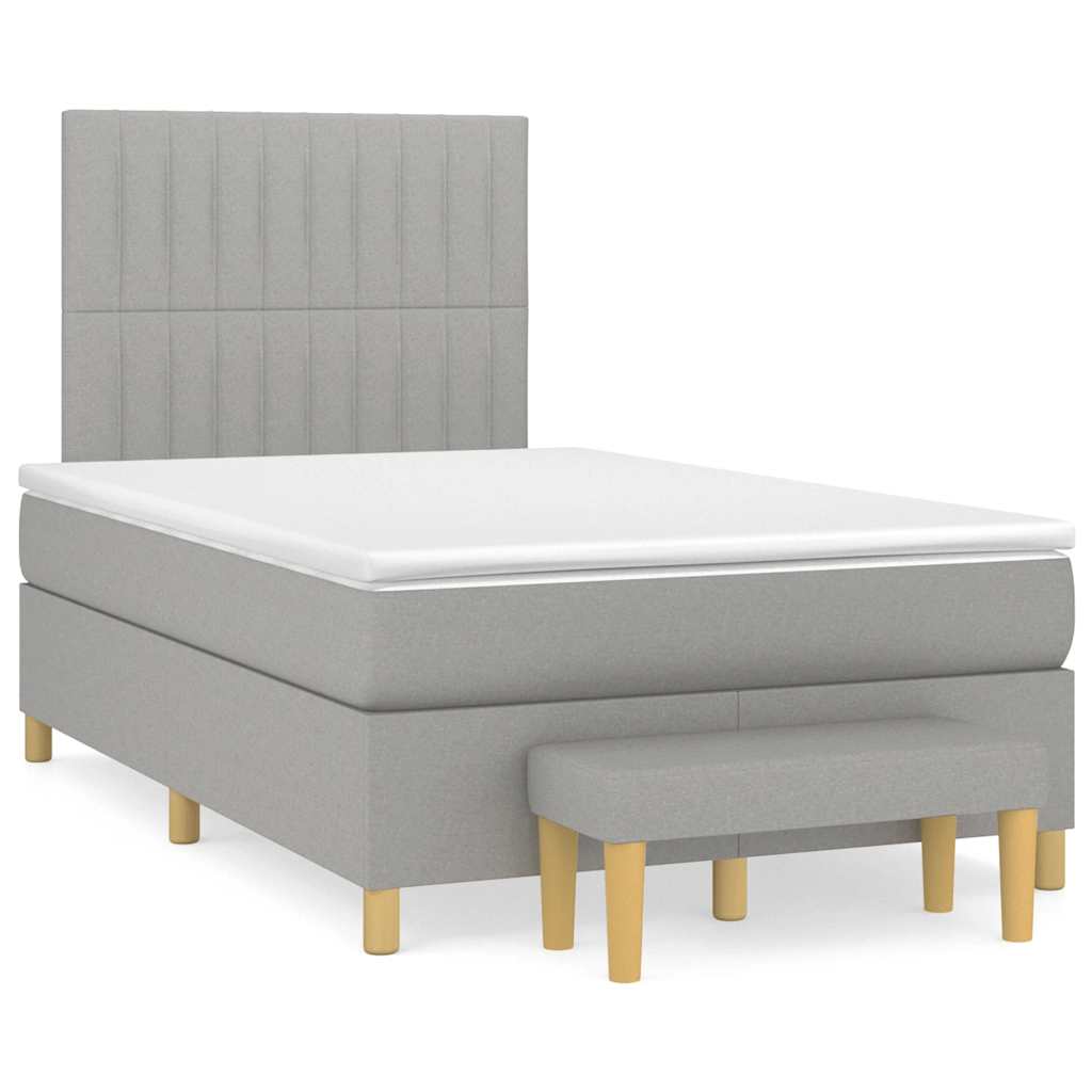 Boxspring met matras stof lichtgrijs 120x190 cm is nu te koop bij PeponiXL, paradijselijk wonen!