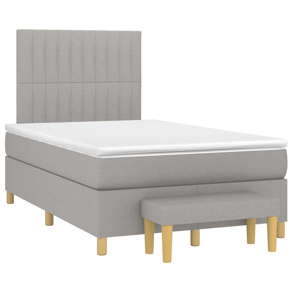 Boxspring met matras stof lichtgrijs 120x190 cm is nu te koop bij PeponiXL, paradijselijk wonen!
