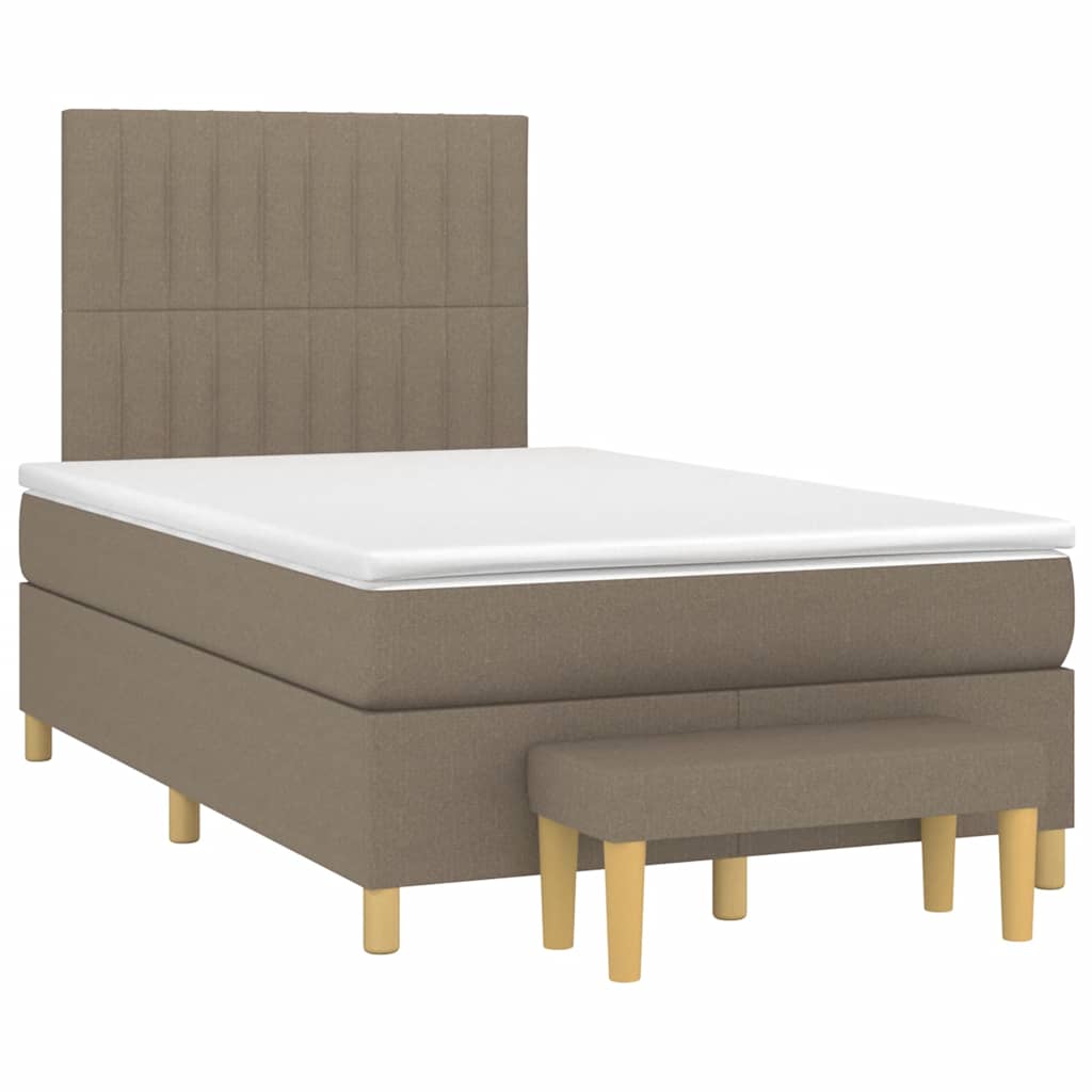 Boxspring met matras stof taupe 120x190 cm is nu te koop bij PeponiXL, paradijselijk wonen!
