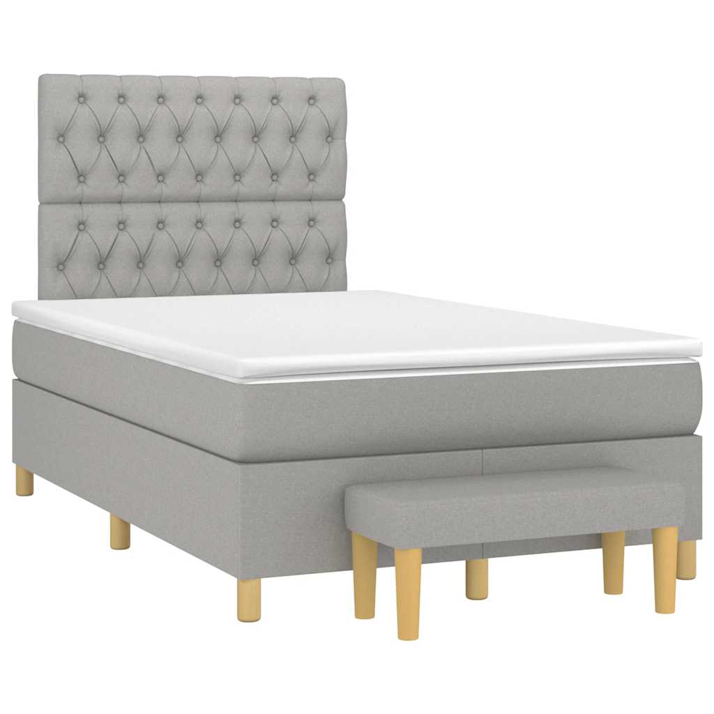 Boxspring met matras stof lichtgrijs 120x190 cm is nu te koop bij PeponiXL, paradijselijk wonen!