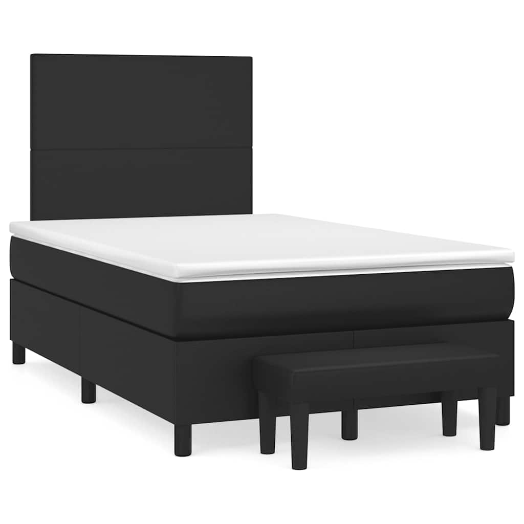 Boxspring met matras kunstleer zwart 120x190 cm is nu te koop bij PeponiXL, paradijselijk wonen!