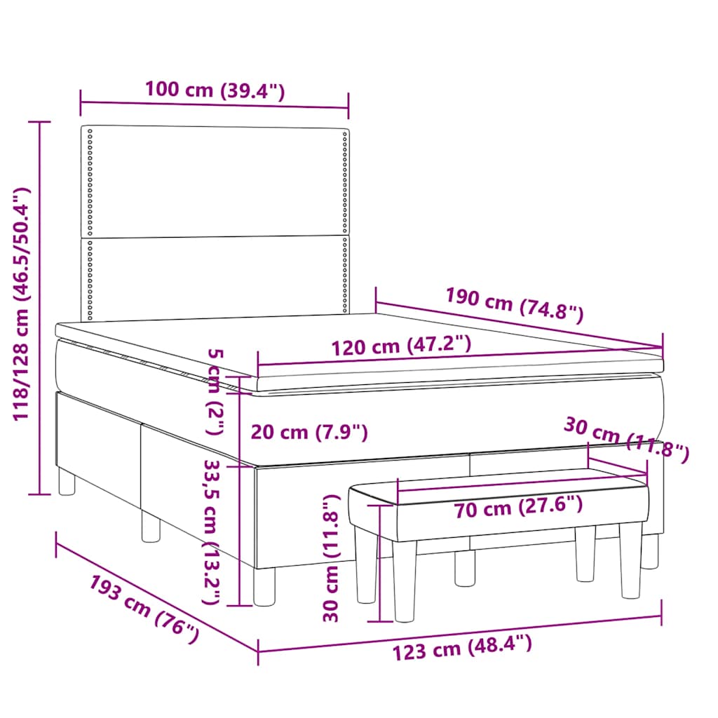 Boxspring met matras kunstleer zwart 120x190 cm is nu te koop bij PeponiXL, paradijselijk wonen!