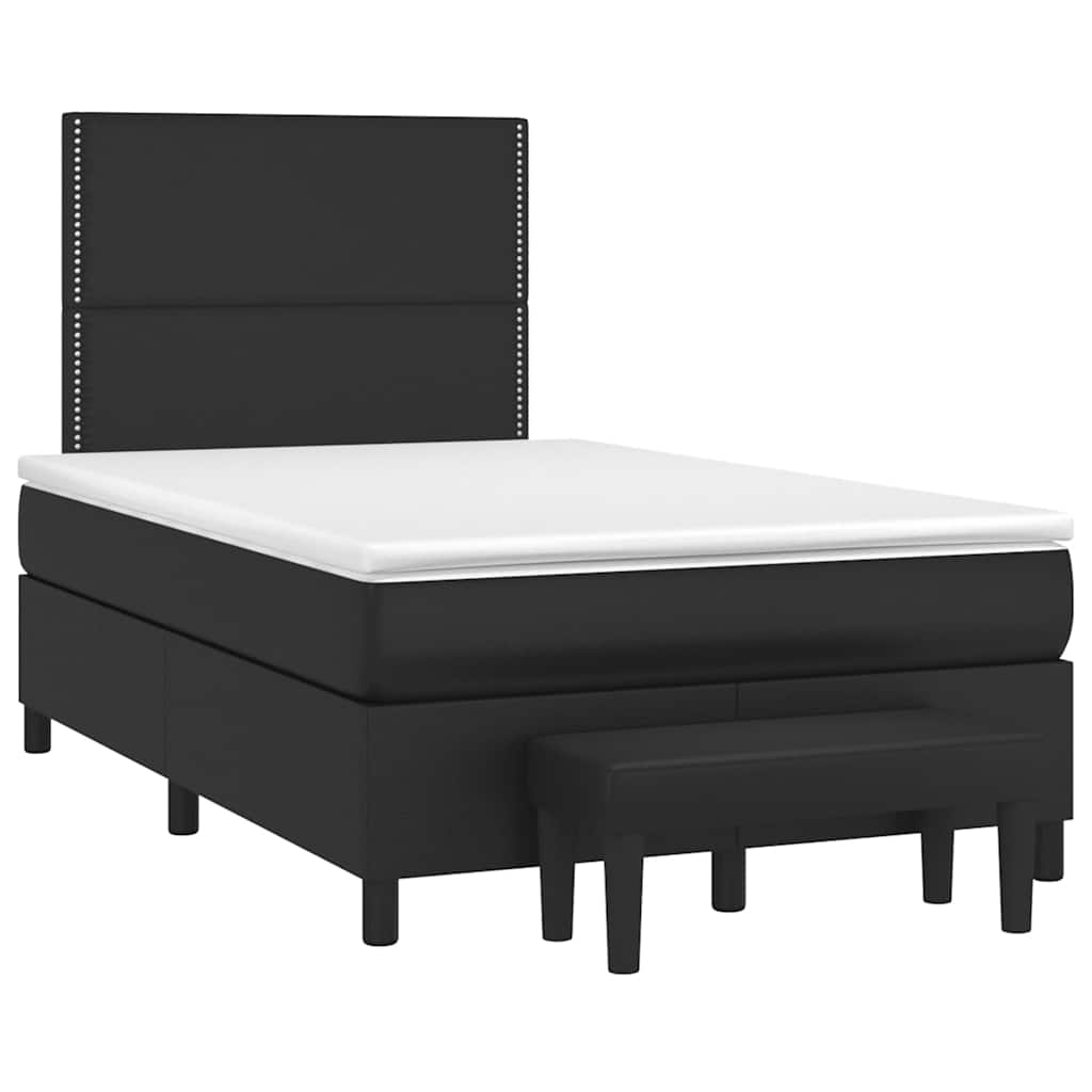 Boxspring met matras kunstleer zwart 120x190 cm is nu te koop bij PeponiXL, paradijselijk wonen!