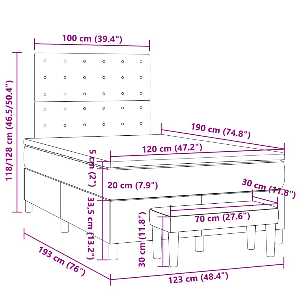 Boxspring met matras kunstleer zwart 120x190 cm is nu te koop bij PeponiXL, paradijselijk wonen!