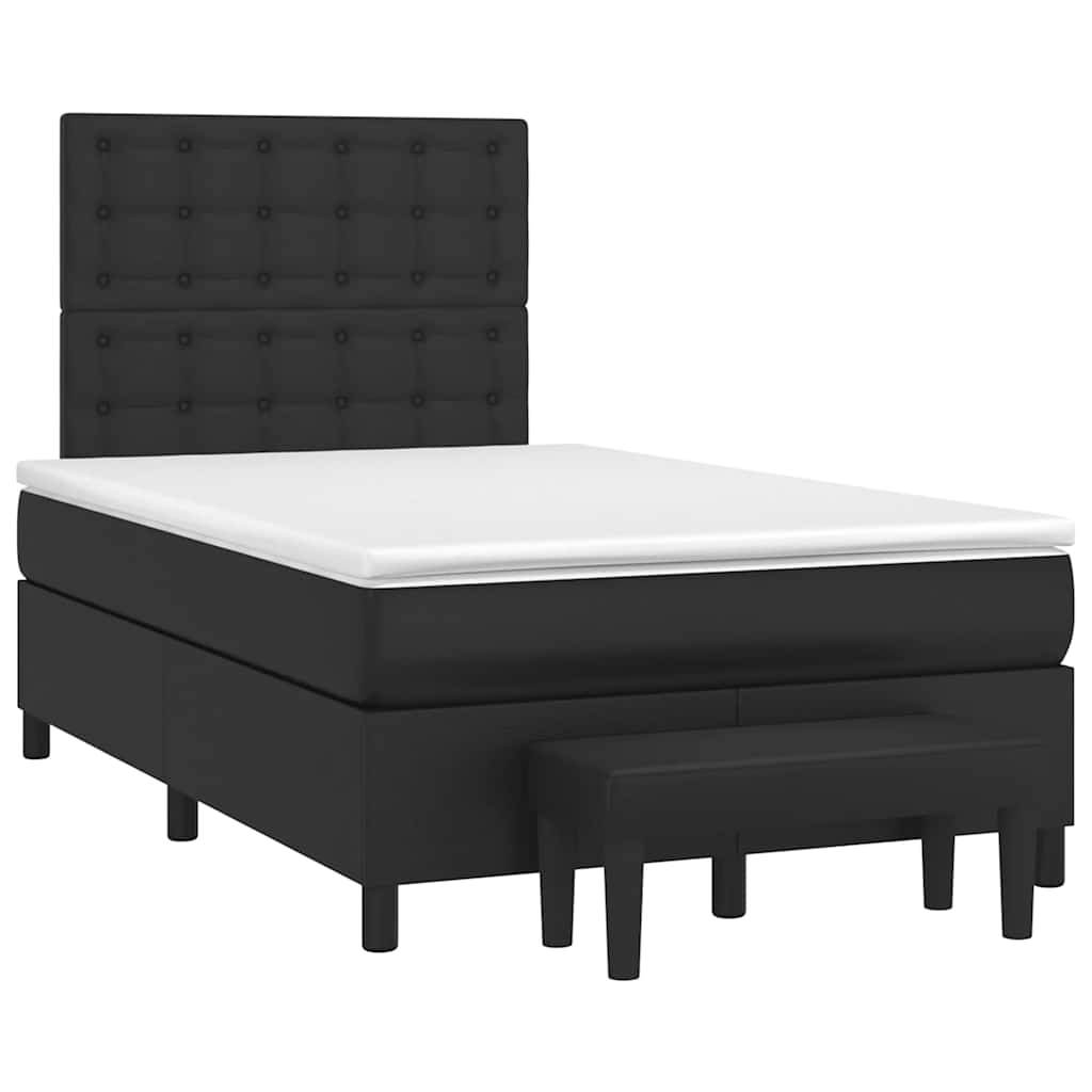 Boxspring met matras kunstleer zwart 120x190 cm is nu te koop bij PeponiXL, paradijselijk wonen!