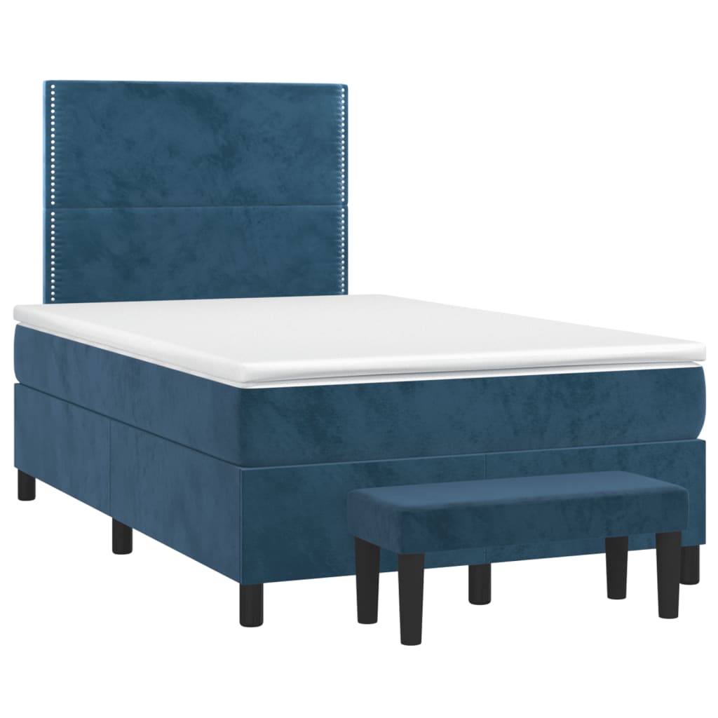 Boxspring met matras fluweel donkerblauw 120x190 cm is nu te koop bij PeponiXL, paradijselijk wonen!