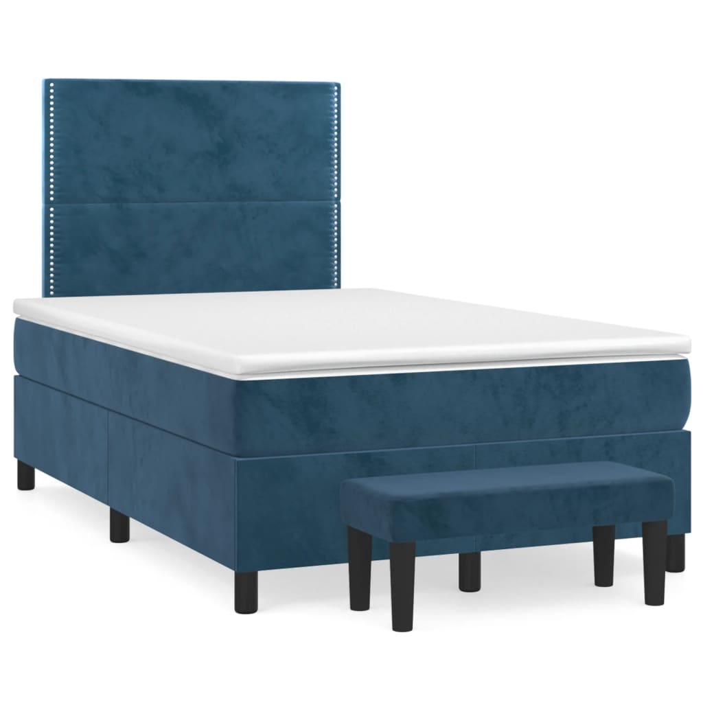 Boxspring met matras fluweel donkerblauw 120x190 cm is nu te koop bij PeponiXL, paradijselijk wonen!