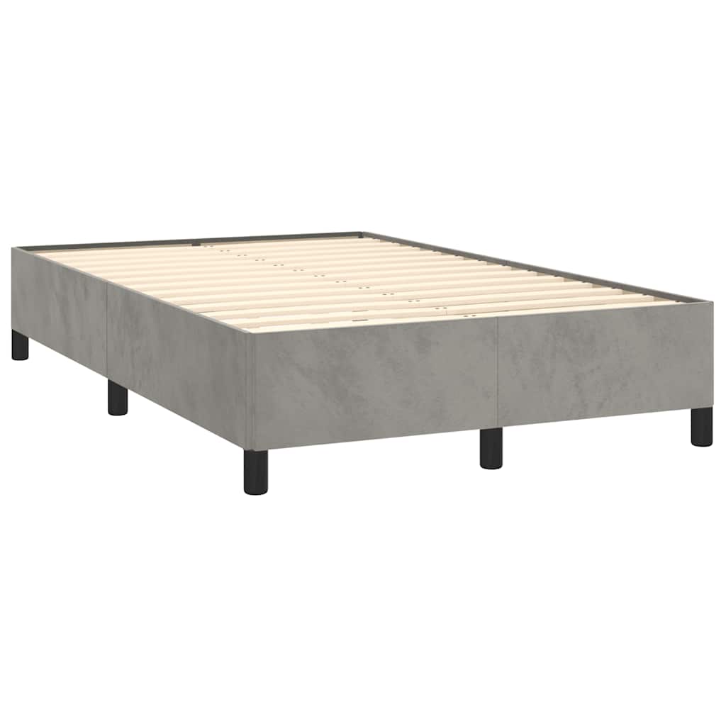 Boxspring met matras fluweel lichtgrijs 120x190 cm is nu te koop bij PeponiXL, paradijselijk wonen!