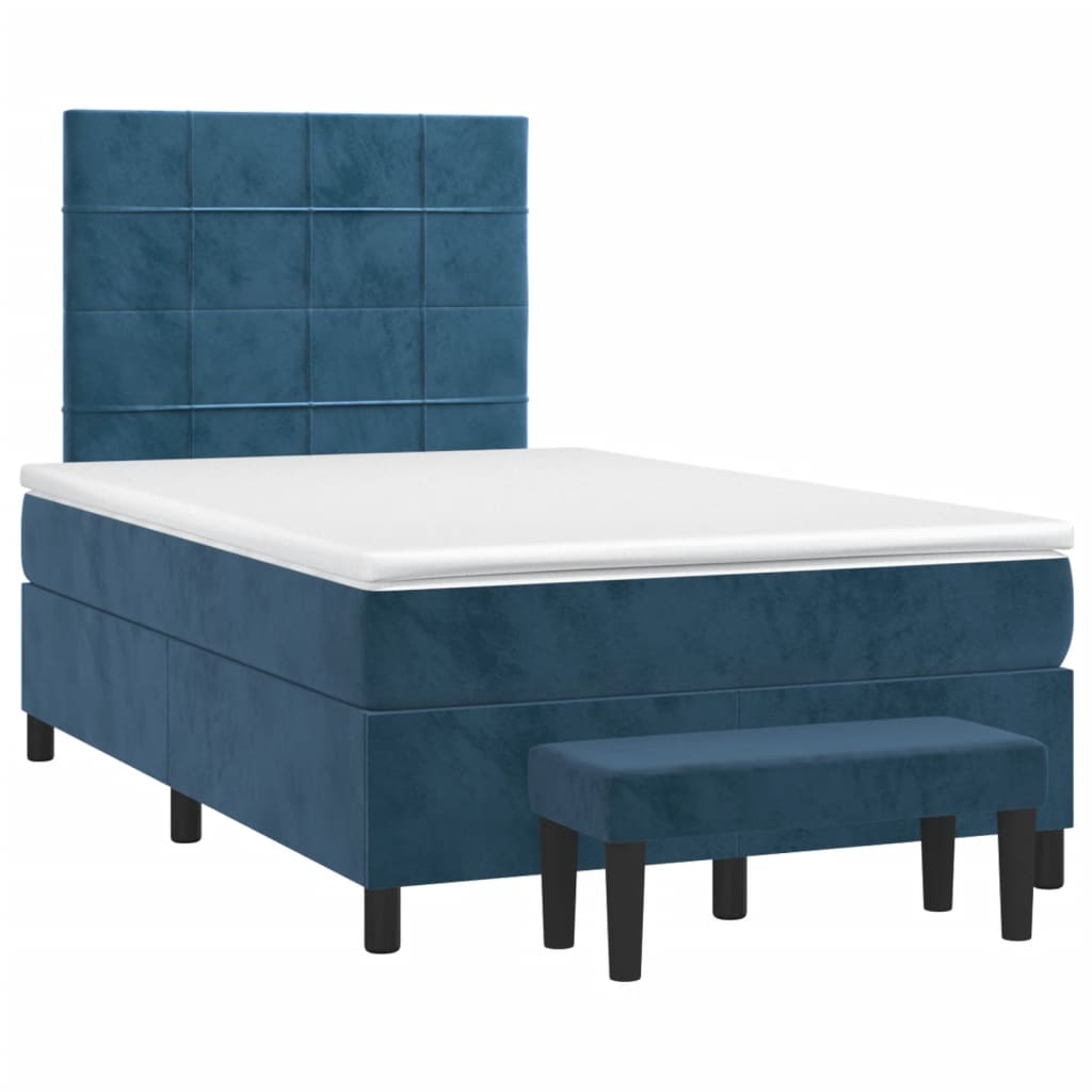 Boxspring met matras fluweel donkerblauw 120x190 cm is nu te koop bij PeponiXL, paradijselijk wonen!