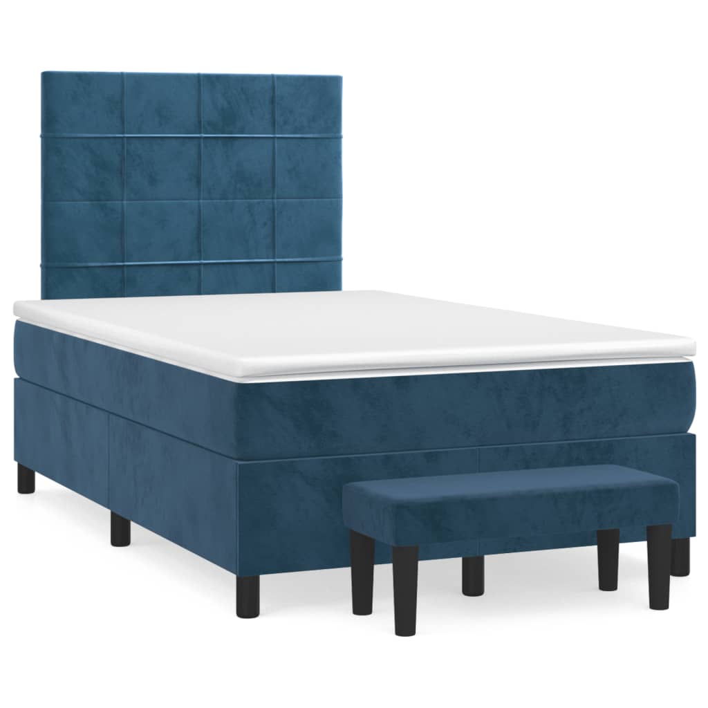 Boxspring met matras fluweel donkerblauw 120x190 cm is nu te koop bij PeponiXL, paradijselijk wonen!
