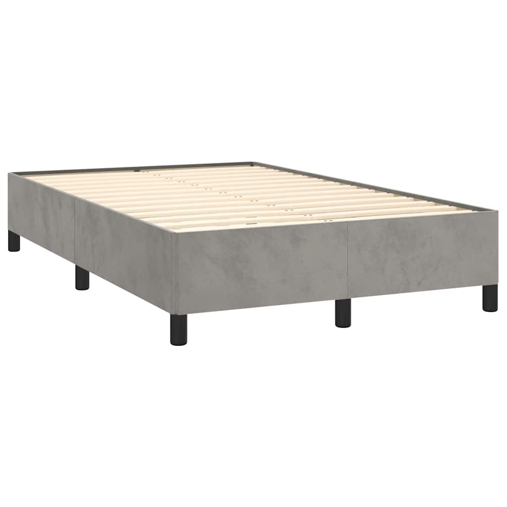 Boxspring met matras fluweel lichtgrijs 120x190 cm is nu te koop bij PeponiXL, paradijselijk wonen!
