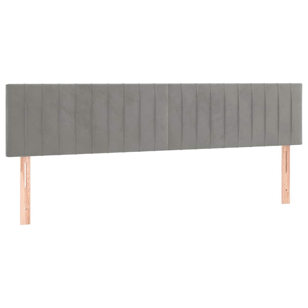 Boxspring met matras fluweel lichtgrijs 120x190 cm is nu te koop bij PeponiXL, paradijselijk wonen!