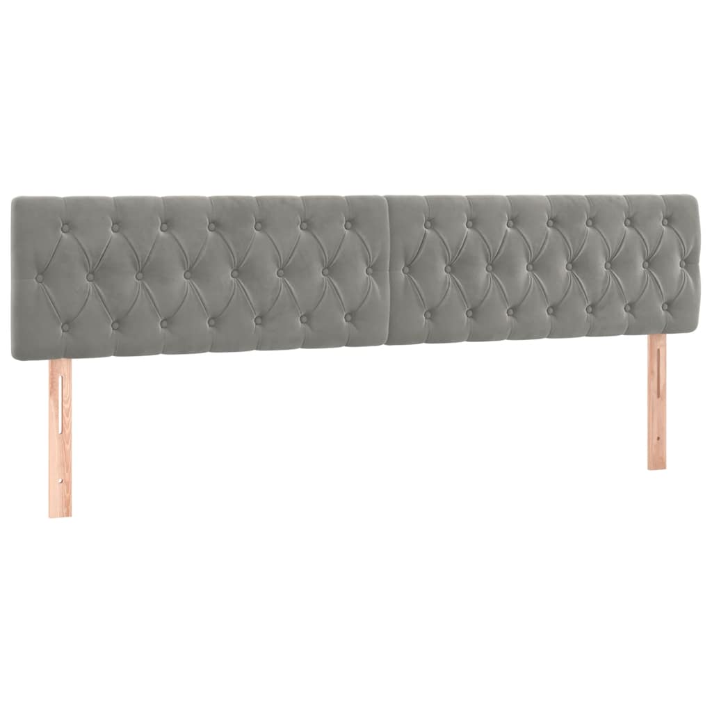 Boxspring met matras fluweel lichtgrijs 120x190 cm is nu te koop bij PeponiXL, paradijselijk wonen!