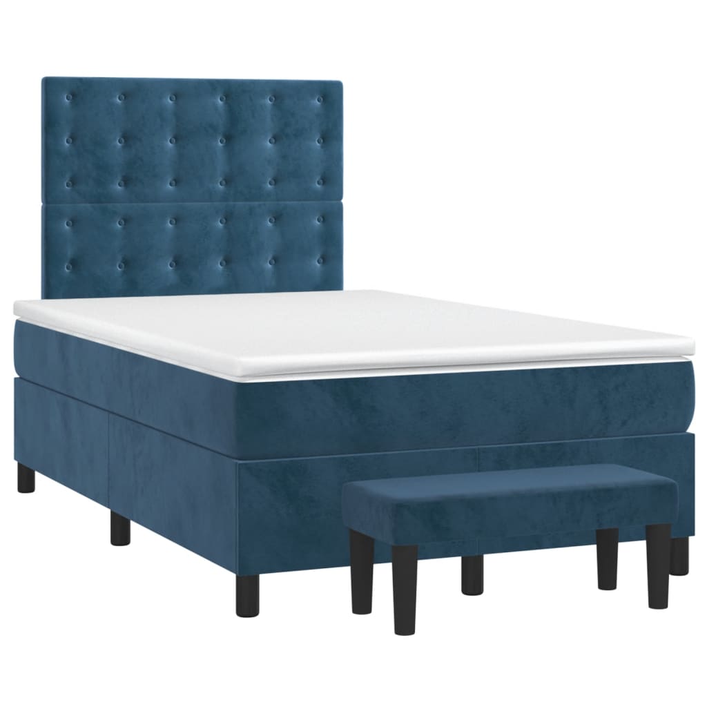 Boxspring met matras fluweel donkerblauw 120x190 cm is nu te koop bij PeponiXL, paradijselijk wonen!