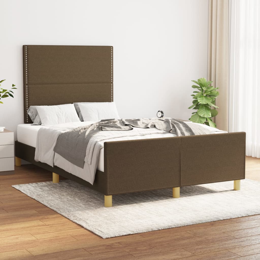 Bedframe zonder matras 120x190 cm stof donkerbruin is nu te koop bij PeponiXL, paradijselijk wonen!