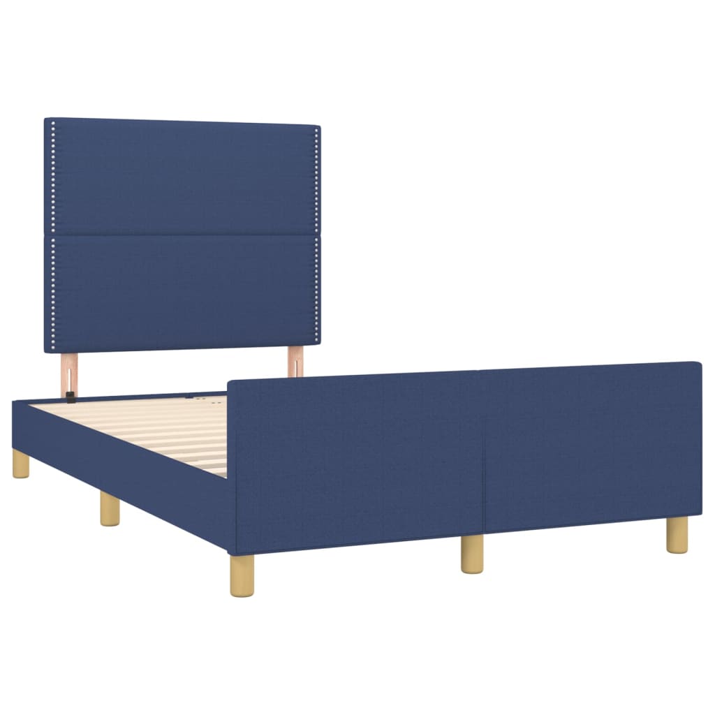 Bedframe zonder matras 120x190 cm stof blauw is nu te koop bij PeponiXL, paradijselijk wonen!