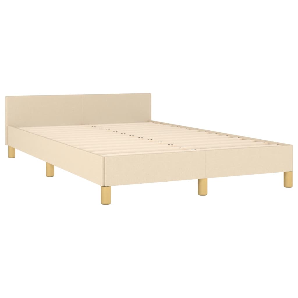 Bedframe zonder matras 120x190 cm stof crèmekleurig is nu te koop bij PeponiXL, paradijselijk wonen!