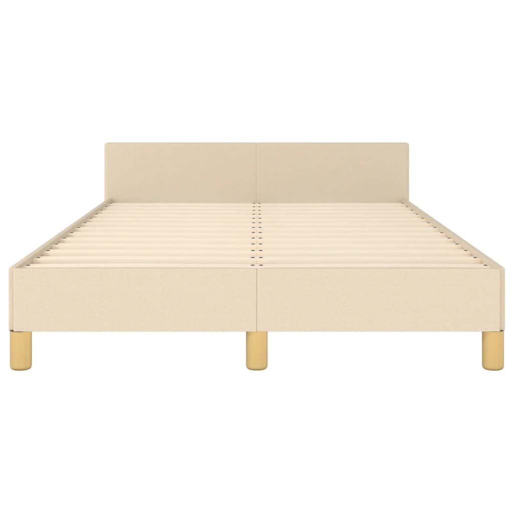 Bedframe zonder matras 120x190 cm stof crèmekleurig is nu te koop bij PeponiXL, paradijselijk wonen!