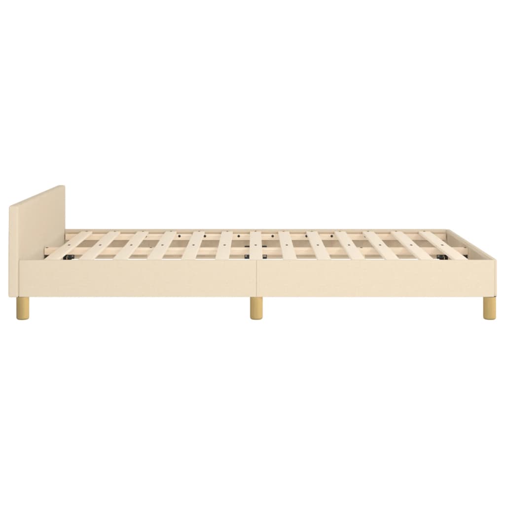 Bedframe zonder matras 120x190 cm stof crèmekleurig is nu te koop bij PeponiXL, paradijselijk wonen!