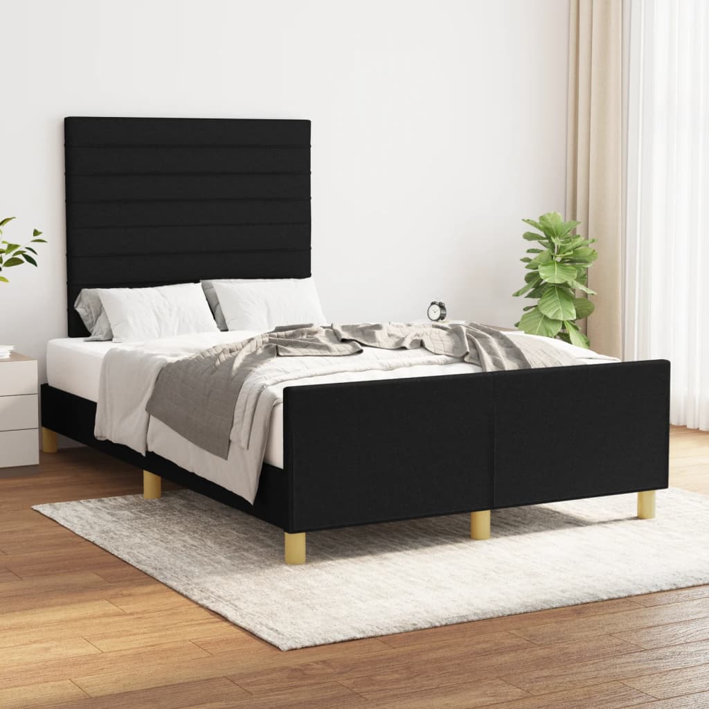Bedframe zonder matras 120x190 cm stof zwart is nu te koop bij PeponiXL, paradijselijk wonen!