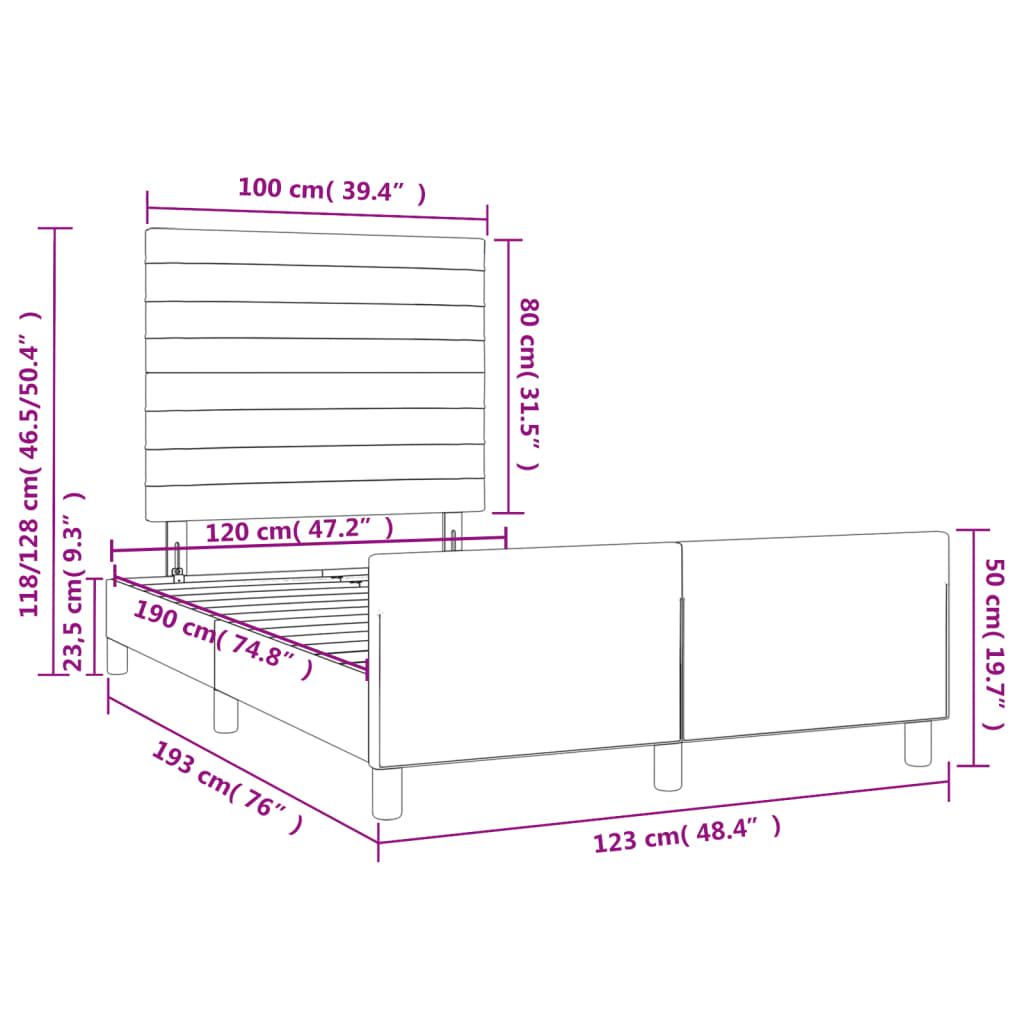 Bedframe zonder matras 120x190 cm stof zwart is nu te koop bij PeponiXL, paradijselijk wonen!