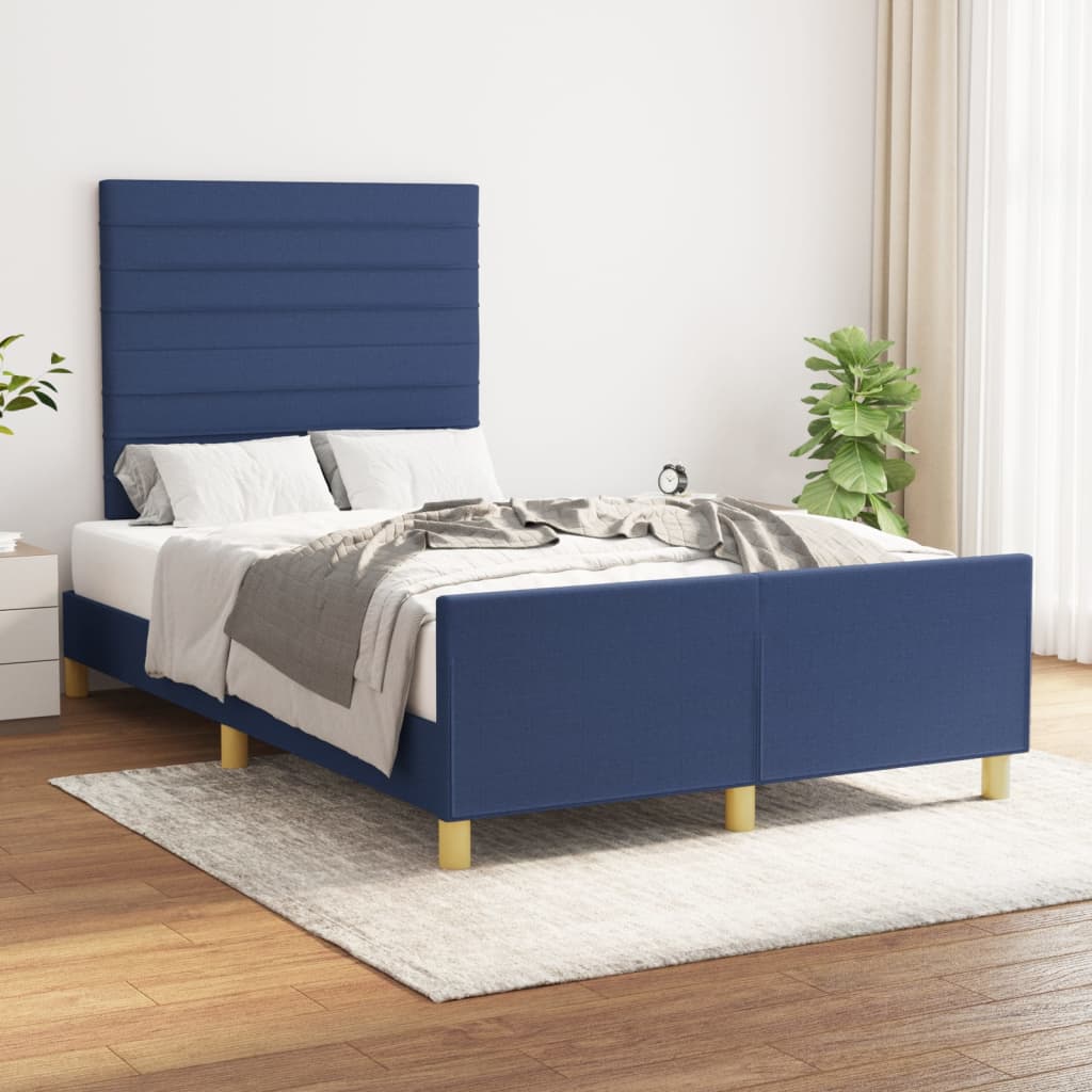 Bedframe zonder matras 120x190 cm stof blauw is nu te koop bij PeponiXL, paradijselijk wonen!
