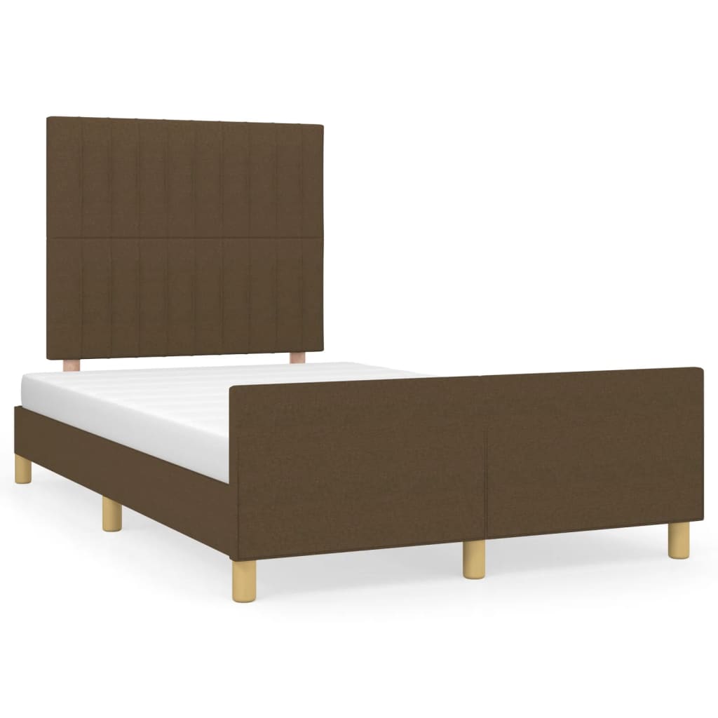 Bedframe zonder matras 120x190 cm stof donkerbruin is nu te koop bij PeponiXL, paradijselijk wonen!