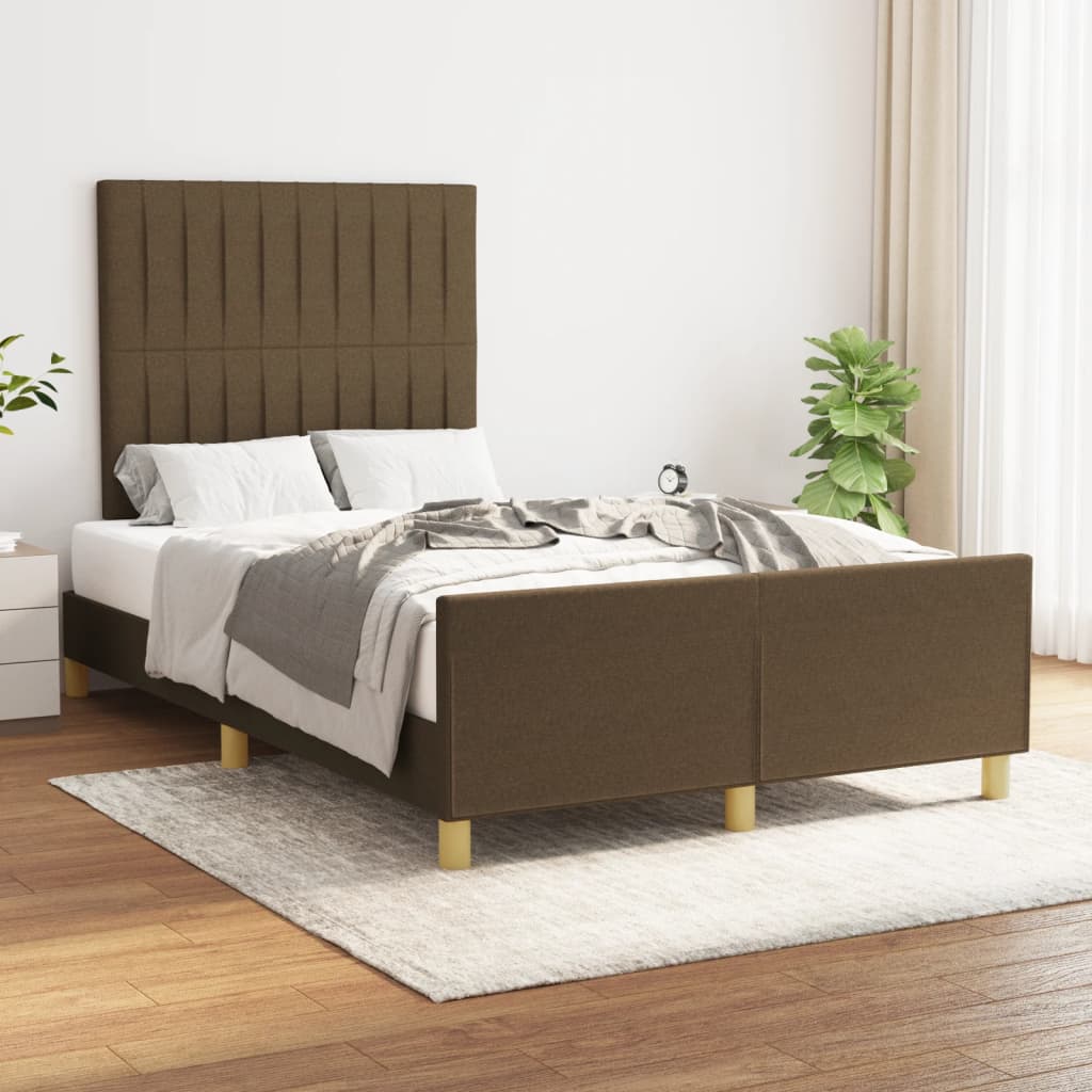 Bedframe zonder matras 120x190 cm stof donkerbruin is nu te koop bij PeponiXL, paradijselijk wonen!