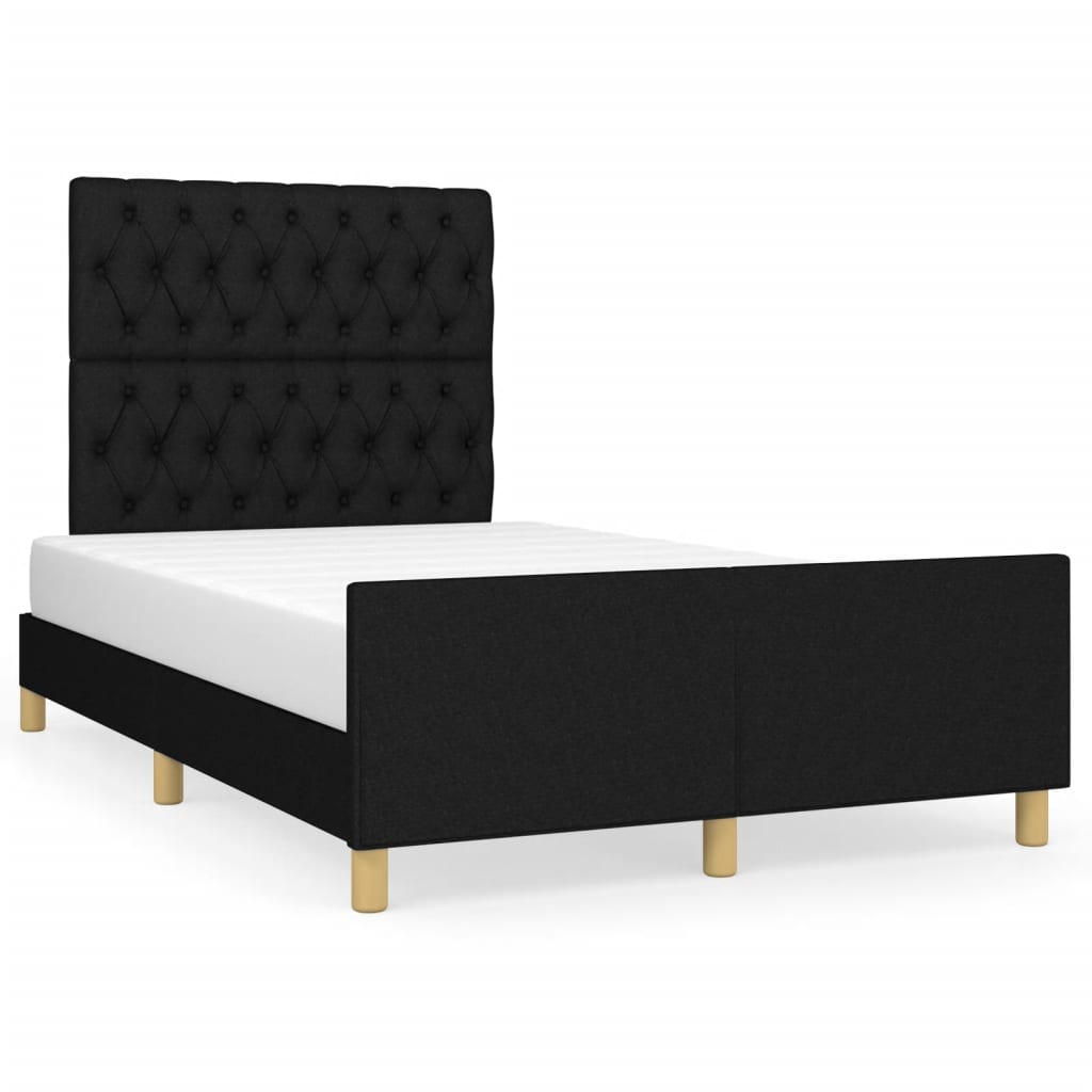 Bedframe zonder matras 120x190 cm stof zwart is nu te koop bij PeponiXL, paradijselijk wonen!
