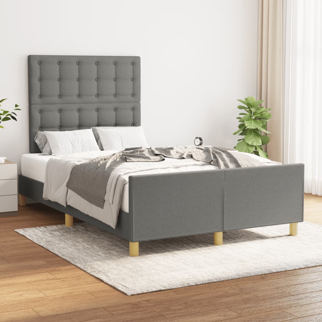 Bedframe zonder matras 120x190 cm stof donkergrijs is nu te koop bij PeponiXL, paradijselijk wonen!