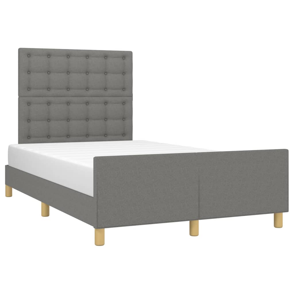 Bedframe zonder matras 120x190 cm stof donkergrijs is nu te koop bij PeponiXL, paradijselijk wonen!