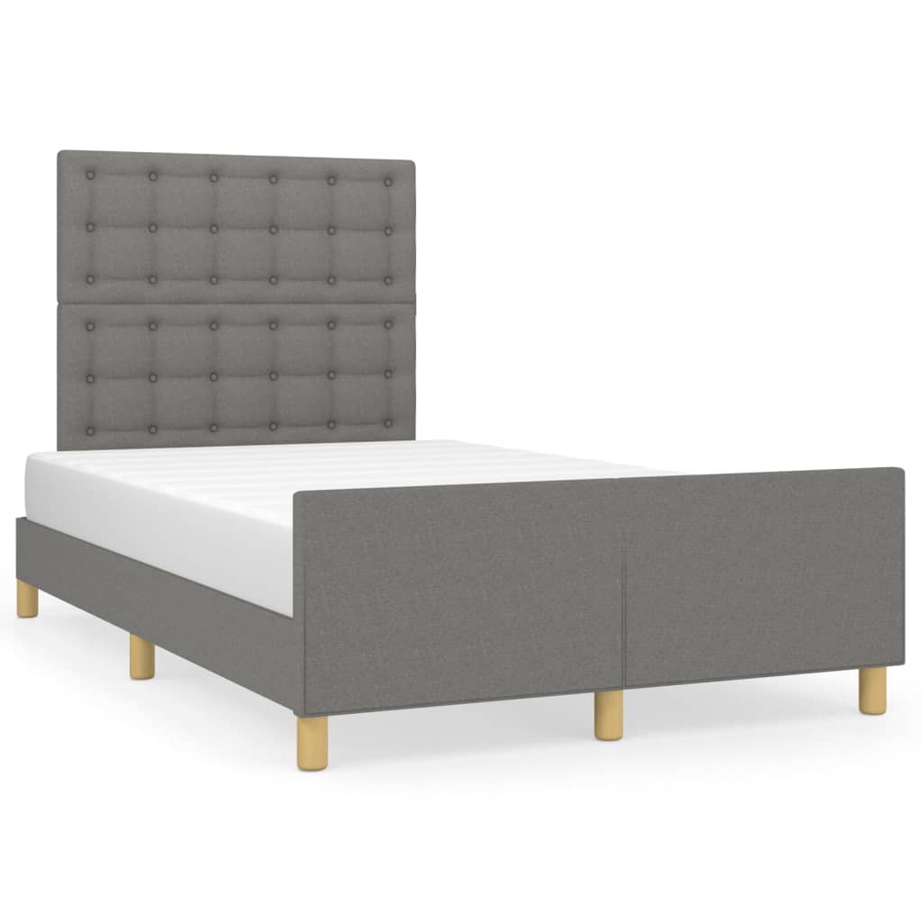 Bedframe zonder matras 120x190 cm stof donkergrijs is nu te koop bij PeponiXL, paradijselijk wonen!