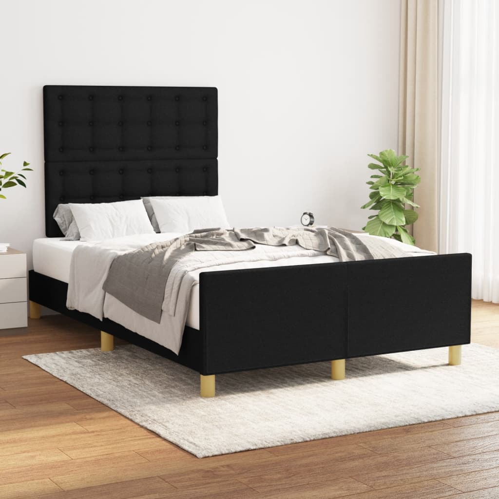 Bedframe zonder matras 120x190 cm stof zwart is nu te koop bij PeponiXL, paradijselijk wonen!
