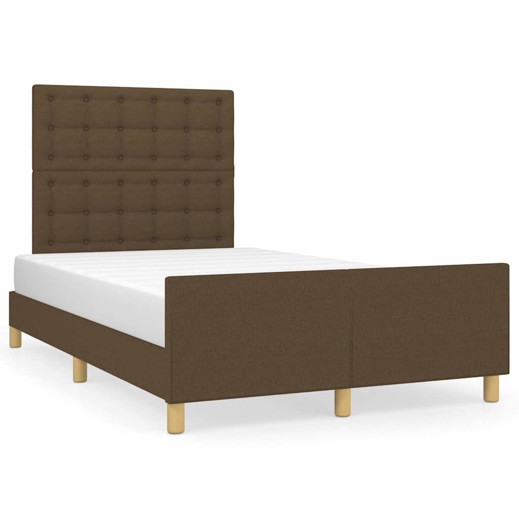 Bedframe zonder matras 120x190 cm stof donkerbruin is nu te koop bij PeponiXL, paradijselijk wonen!