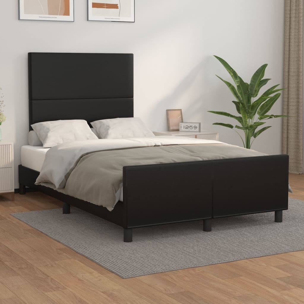 Bedframe zonder matras 120x190 cm kunstleer zwart is nu te koop bij PeponiXL, paradijselijk wonen!