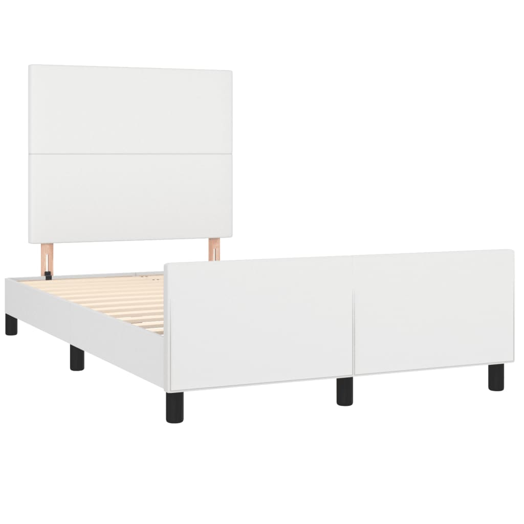 Bedframe zonder matras 120x190 cm kunstleer wit is nu te koop bij PeponiXL, paradijselijk wonen!