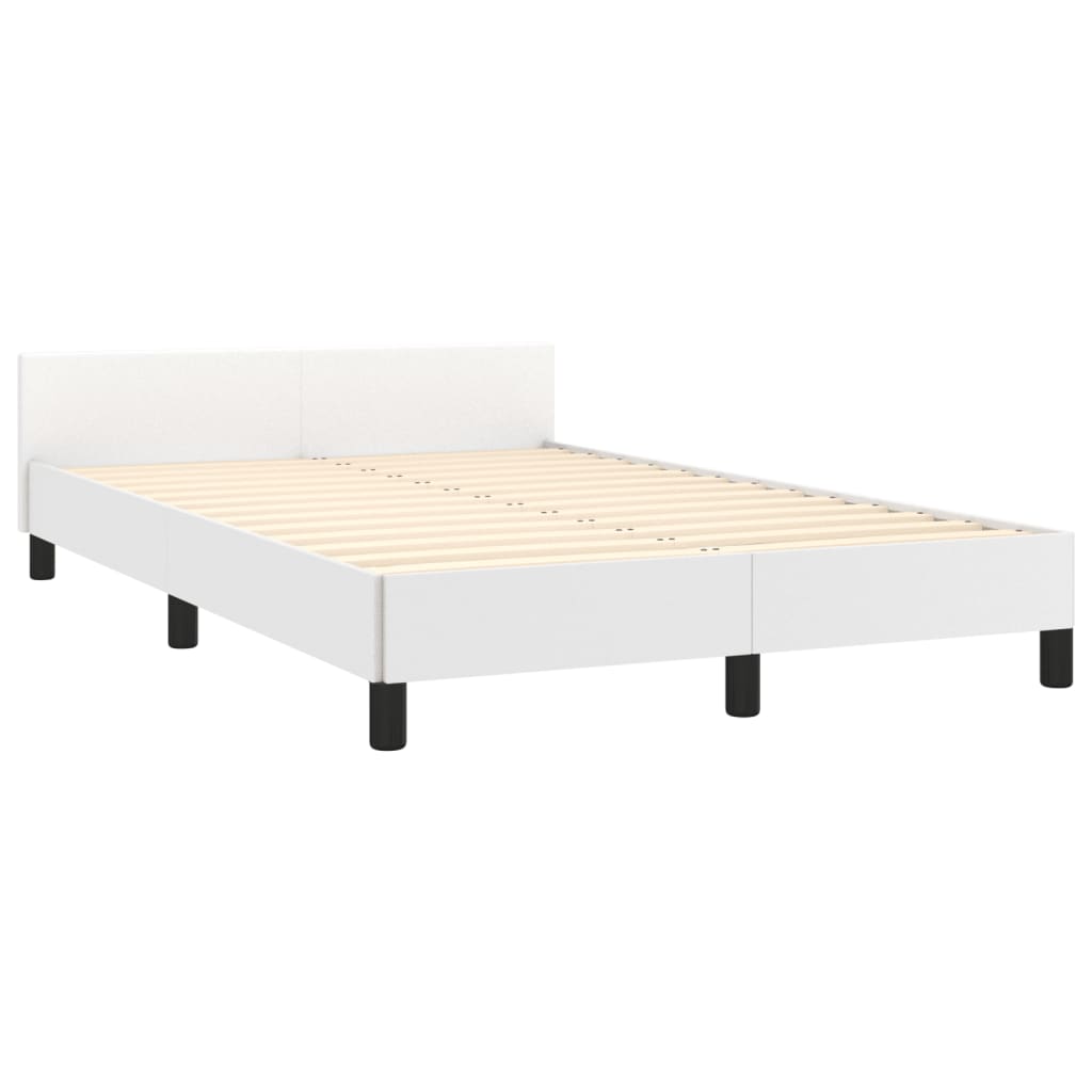 Bedframe zonder matras 120x190 cm kunstleer wit is nu te koop bij PeponiXL, paradijselijk wonen!