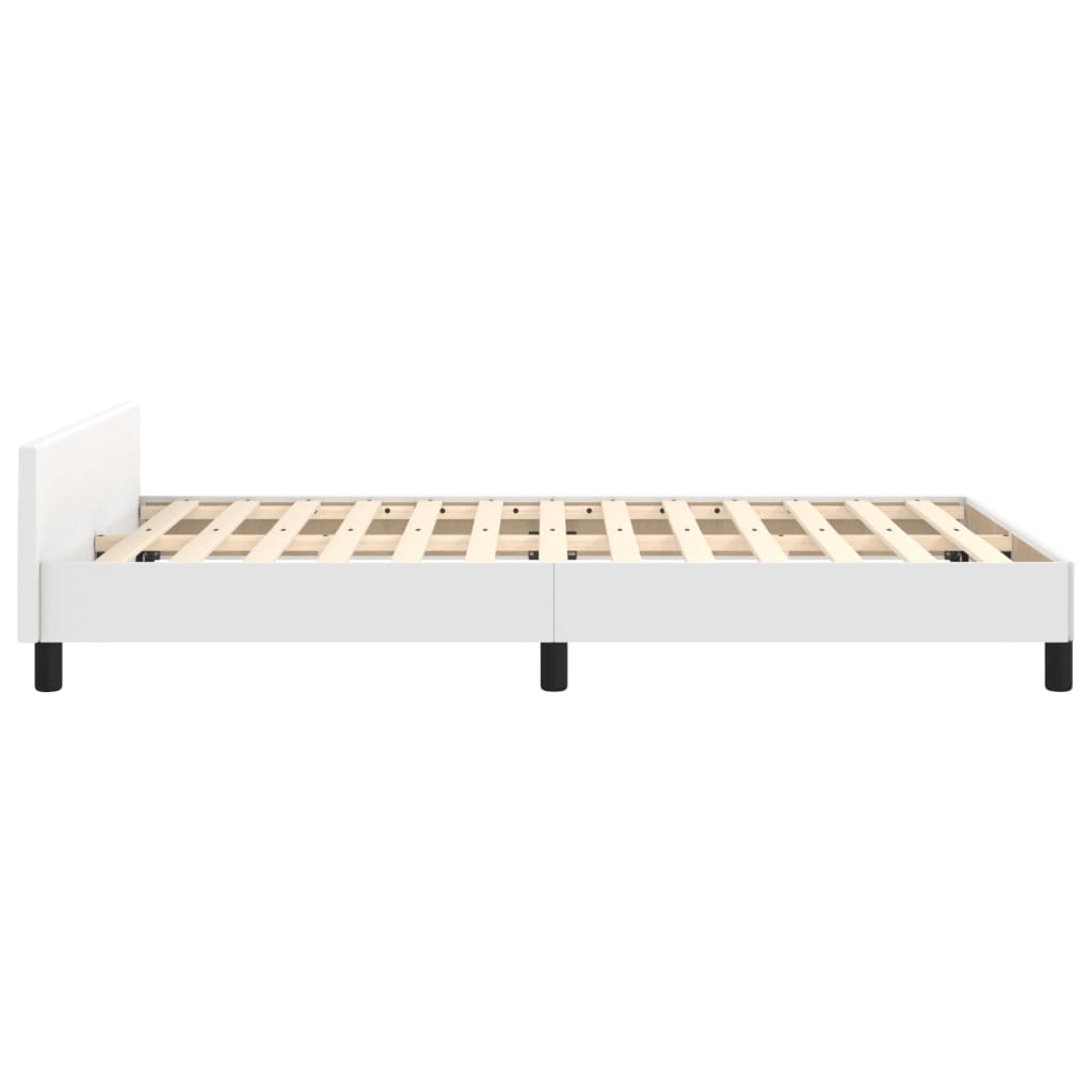Bedframe zonder matras 120x190 cm kunstleer wit is nu te koop bij PeponiXL, paradijselijk wonen!