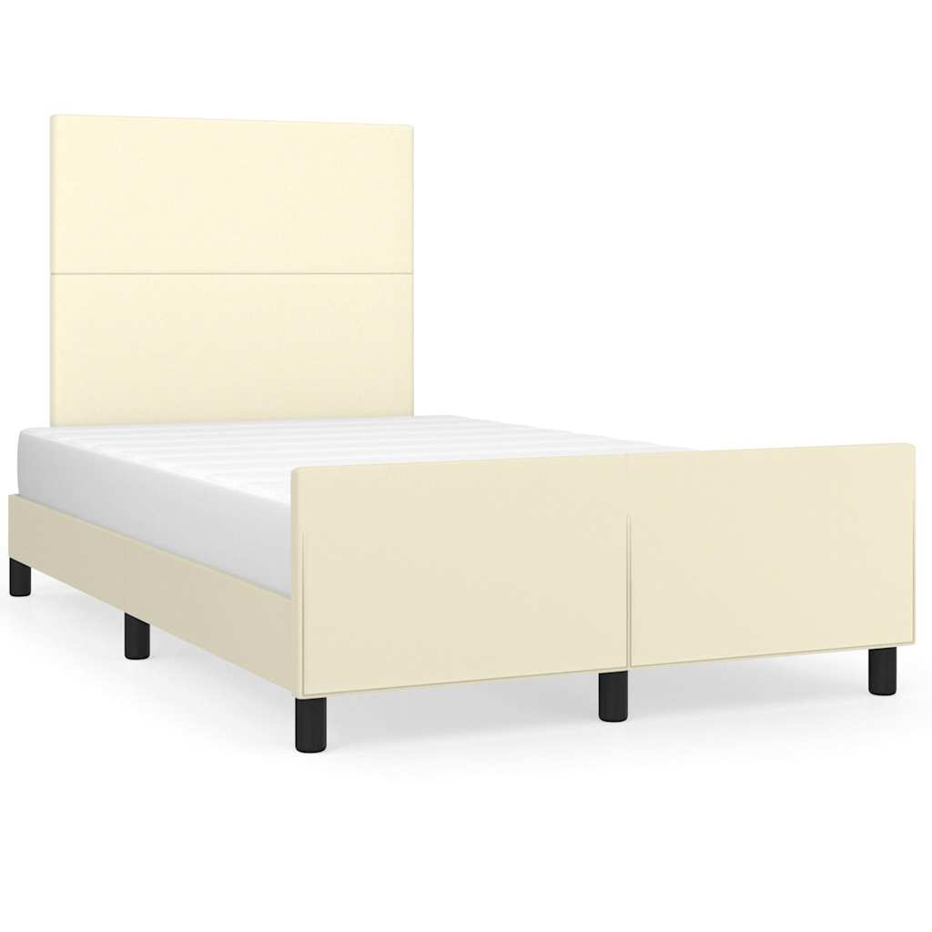 Bedframe zonder matras 120x190 cm kunstleer crème is nu te koop bij PeponiXL, paradijselijk wonen!