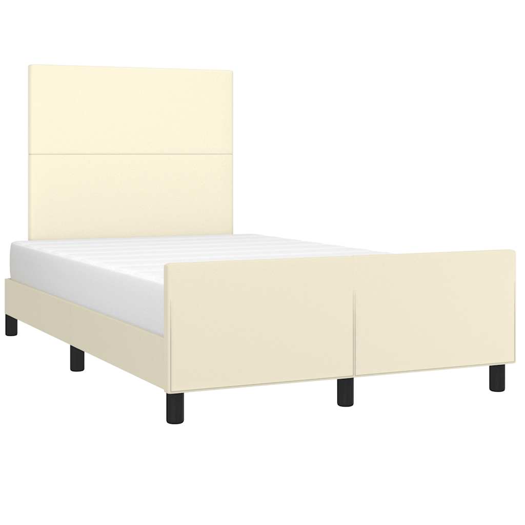 Bedframe zonder matras 120x190 cm kunstleer crème is nu te koop bij PeponiXL, paradijselijk wonen!