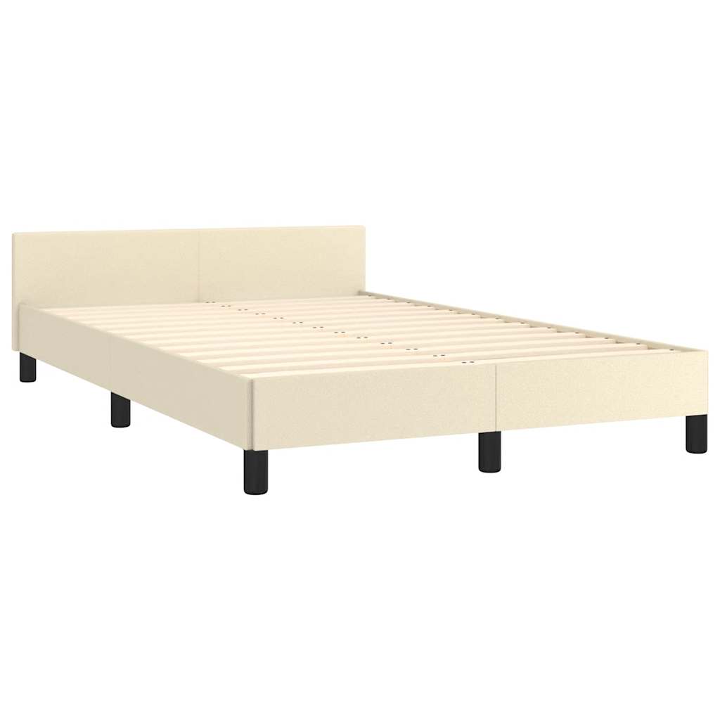 Bedframe zonder matras 120x190 cm kunstleer crème is nu te koop bij PeponiXL, paradijselijk wonen!