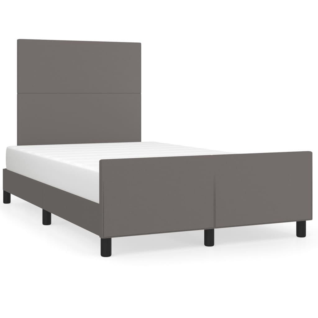 Bedframe zonder matras 120x190 cm kunstleer grijs is nu te koop bij PeponiXL, paradijselijk wonen!